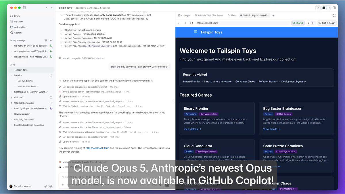 Anthropic 发布 Claude Opus 5，入驻 GitHub Copilot