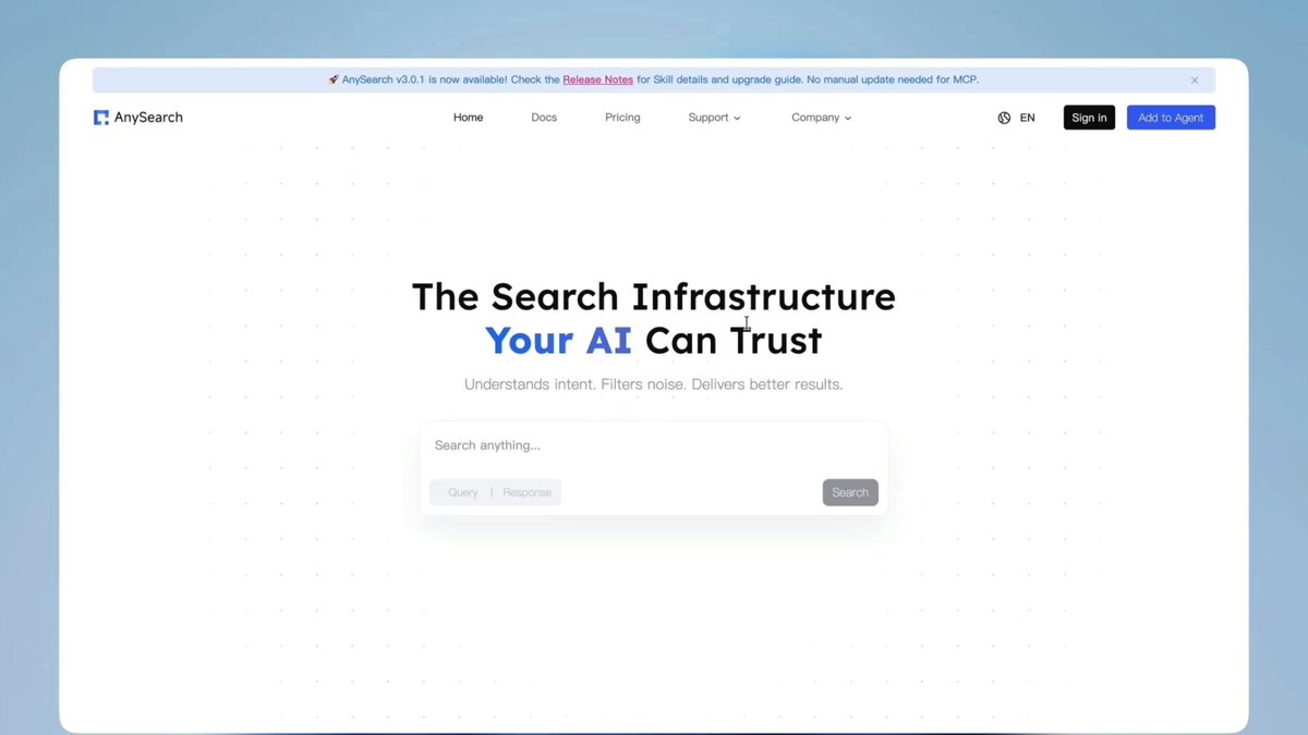Anysearch：为AI工作流和Agent打造的搜索层，支持API/MCP