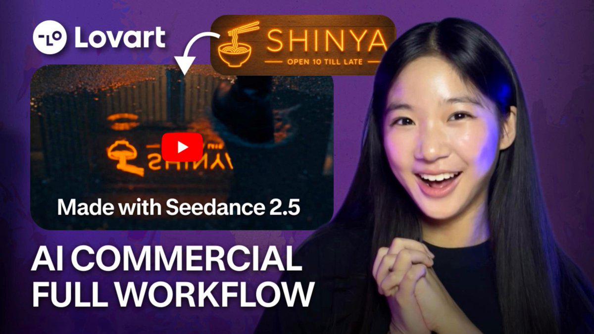 用 Seedance 2.5 在 Lovart 中制作拉面品牌宣传片