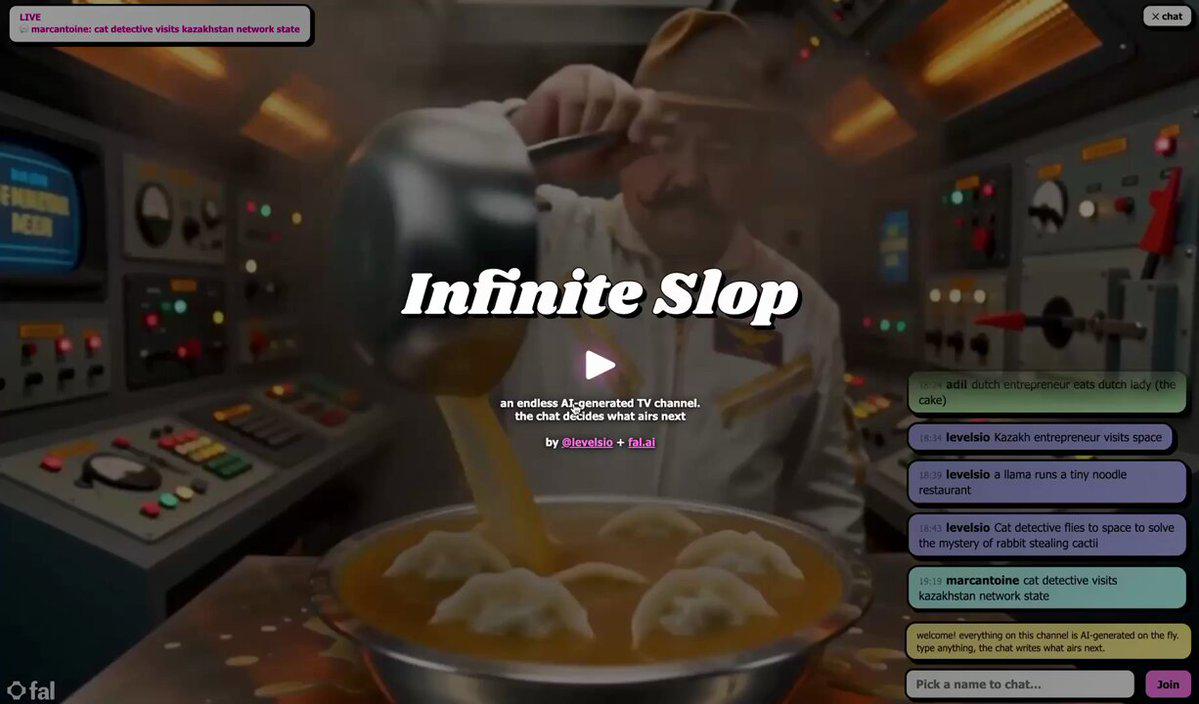 MiniMax H3 推出永不结束的 AI 直播 Infinite Slop