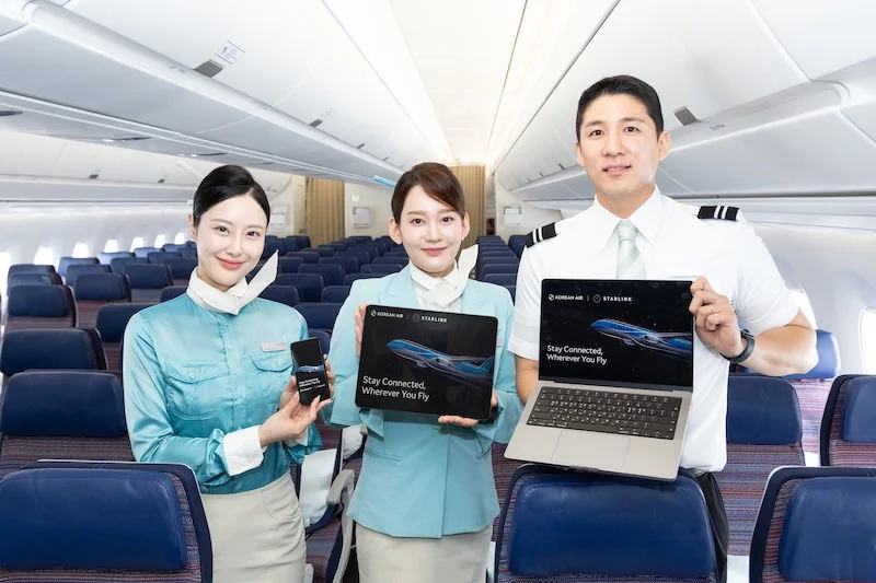 韩国两大航空公司开始提供免费星链服务