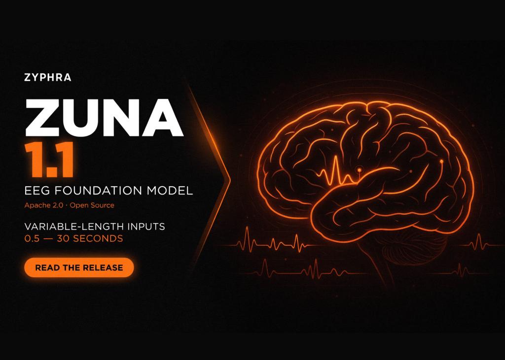 Zyphra 发布 ZUNA1.1：Apache 2.0 EEG 基础模型支持 0.5-30 秒可变输入