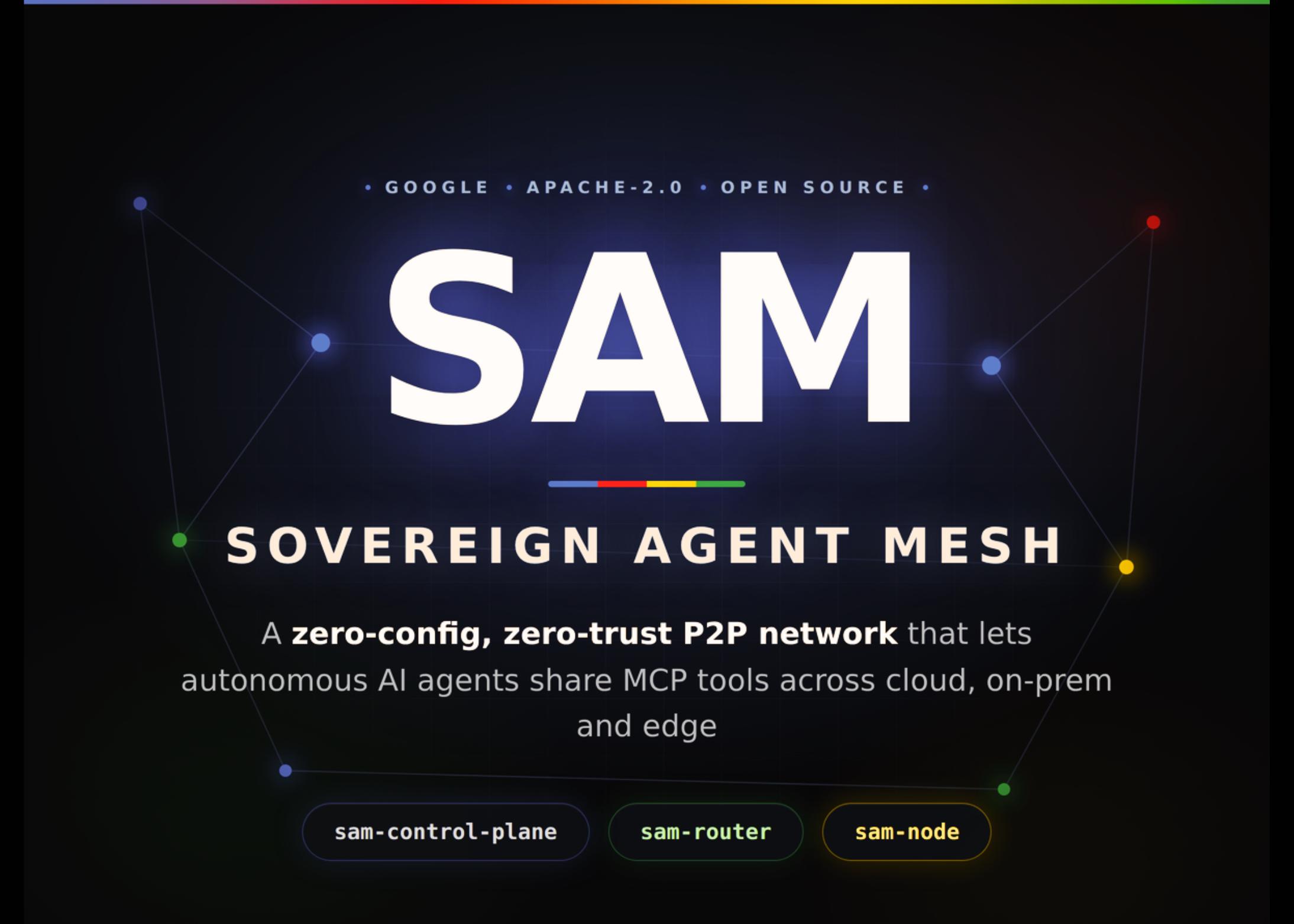 Google开源SAM：零配置零信任P2P网络连接AI智能体