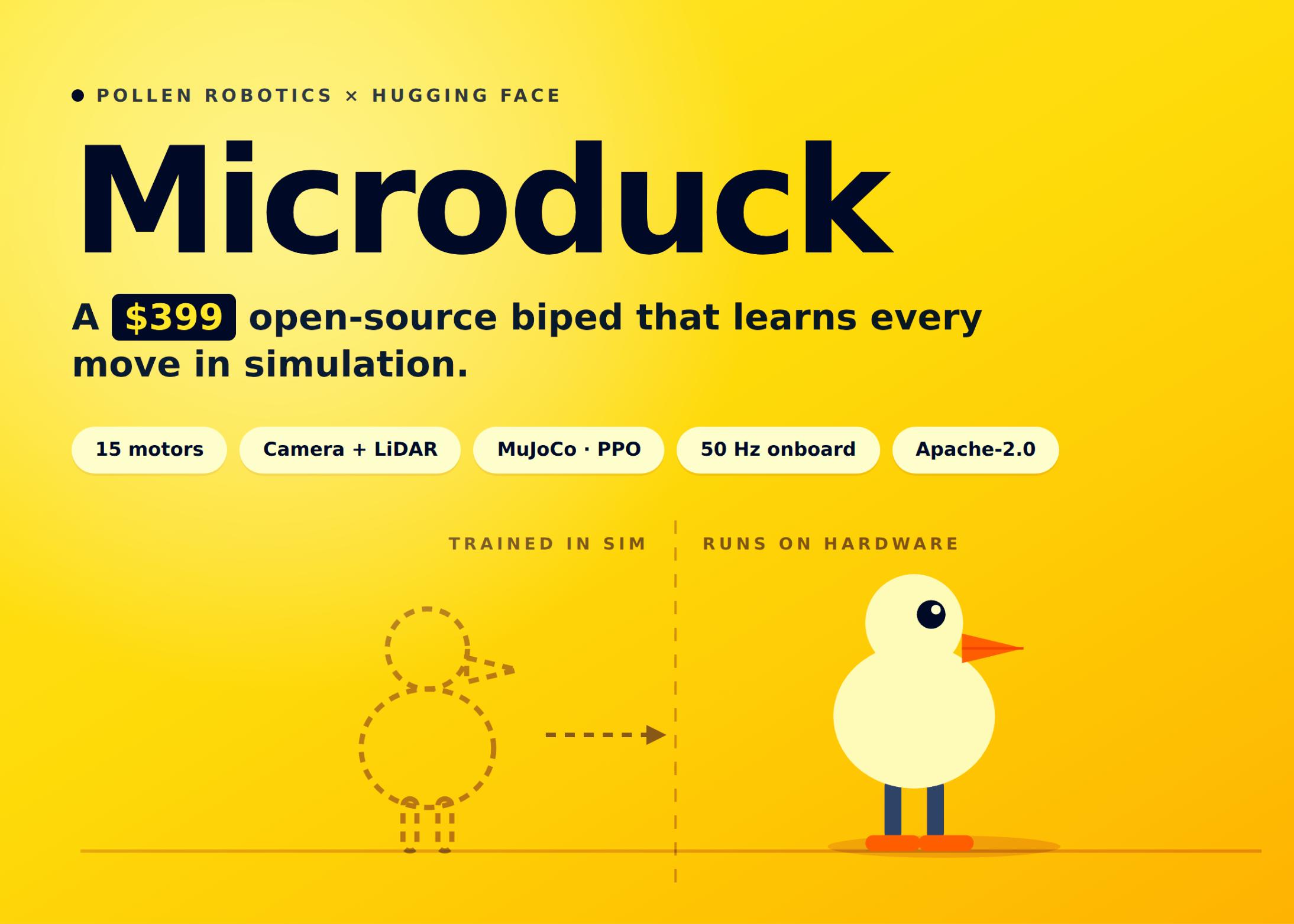 Hugging Face发布开源双足机器人Microduck